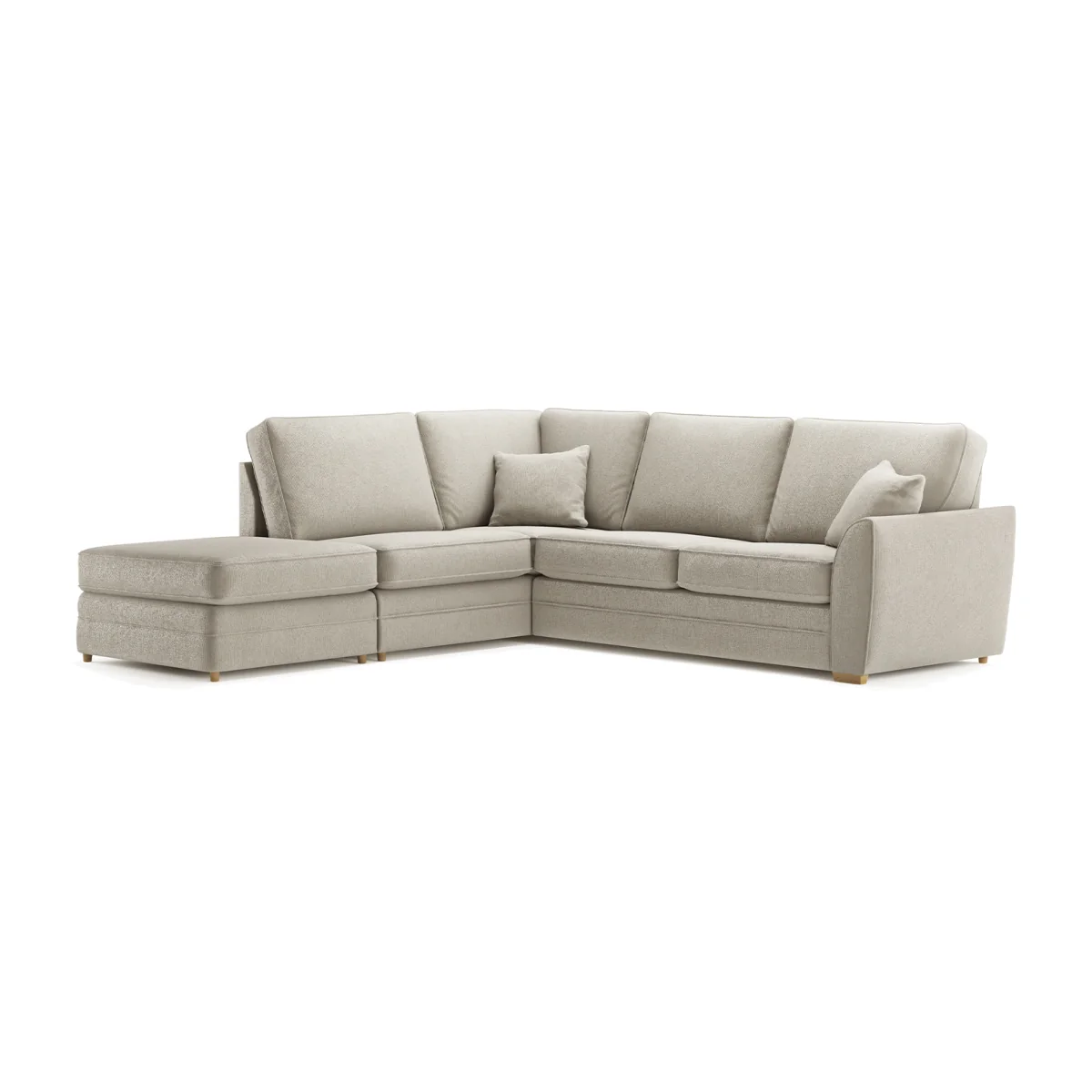 Bella Stone Fabric Large Left Hand Facing Chaise Corner Sofa – image 1