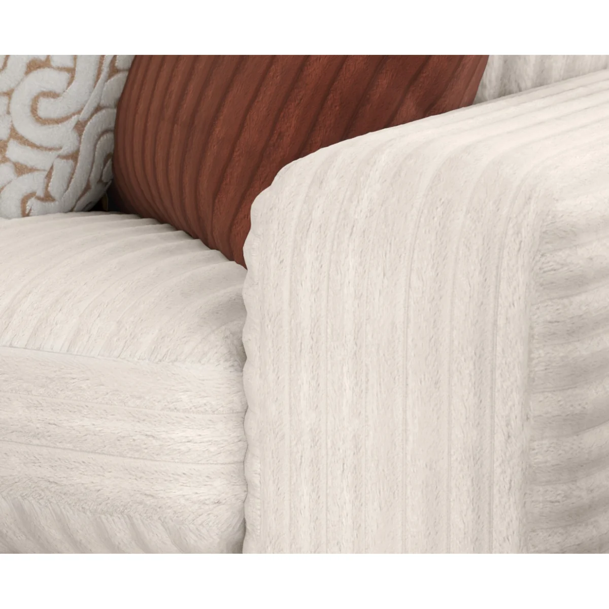 Milan Natural Fabric Left Hand Facing Chaise Sofa – image 4