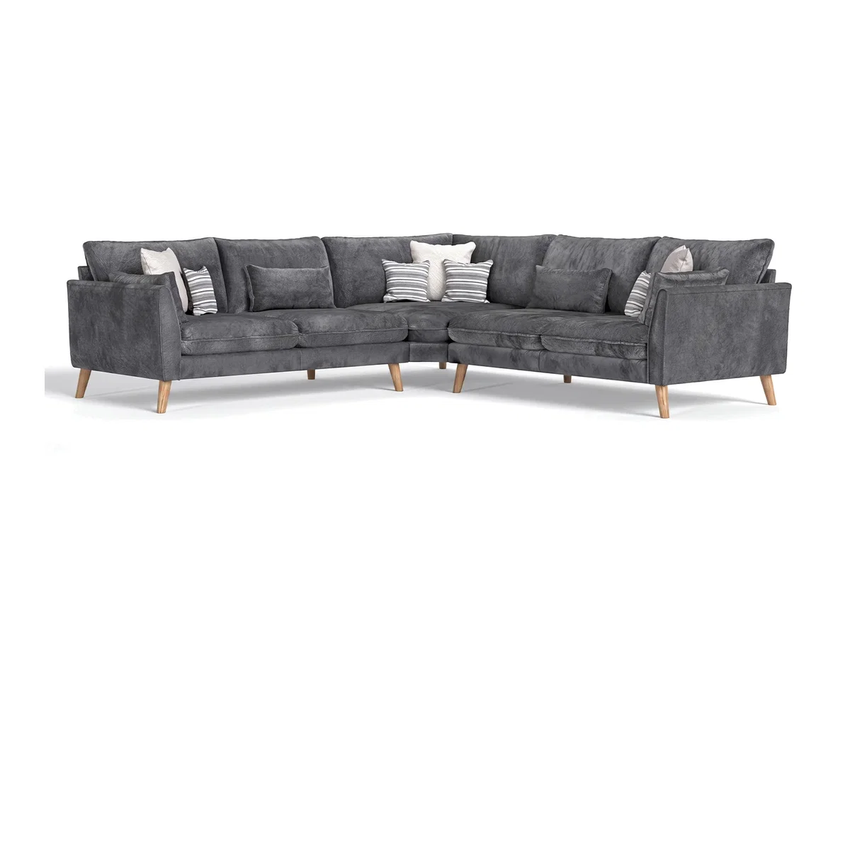 Palermo Graphite Chenille Fabric Corner Sofa – image 1