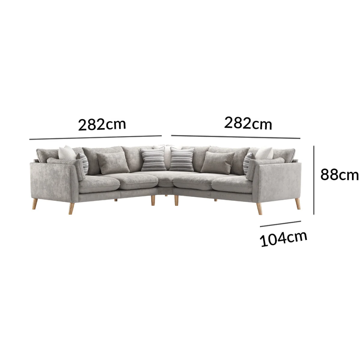 Palermo Silver Chenille Fabric Corner Sofa – image 2