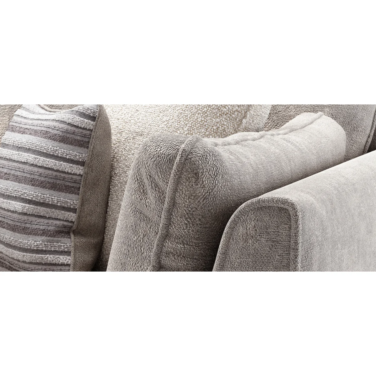 Palermo Silver Chenille Fabric Corner Sofa – image 8