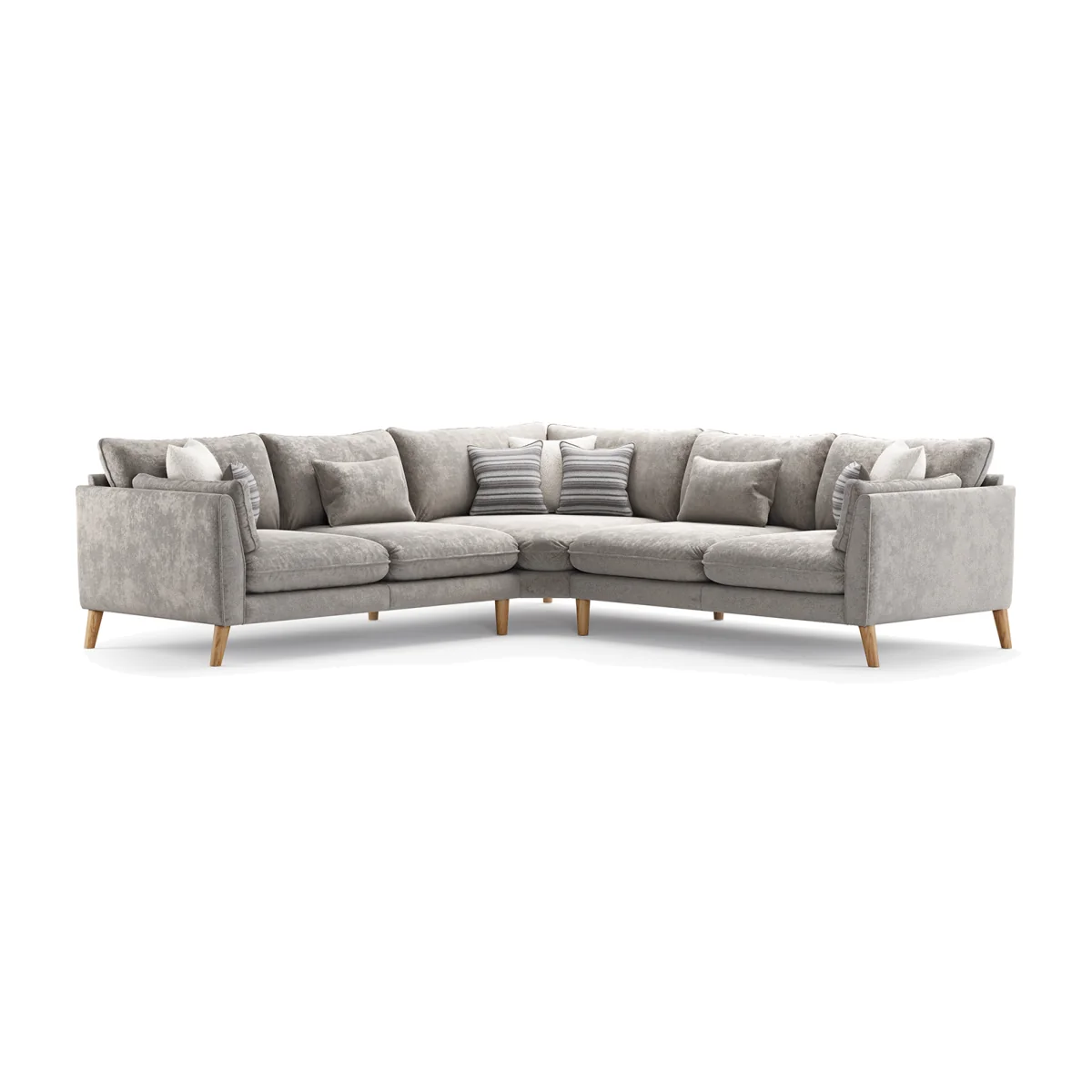 Palermo Silver Chenille Fabric Corner Sofa – image 1