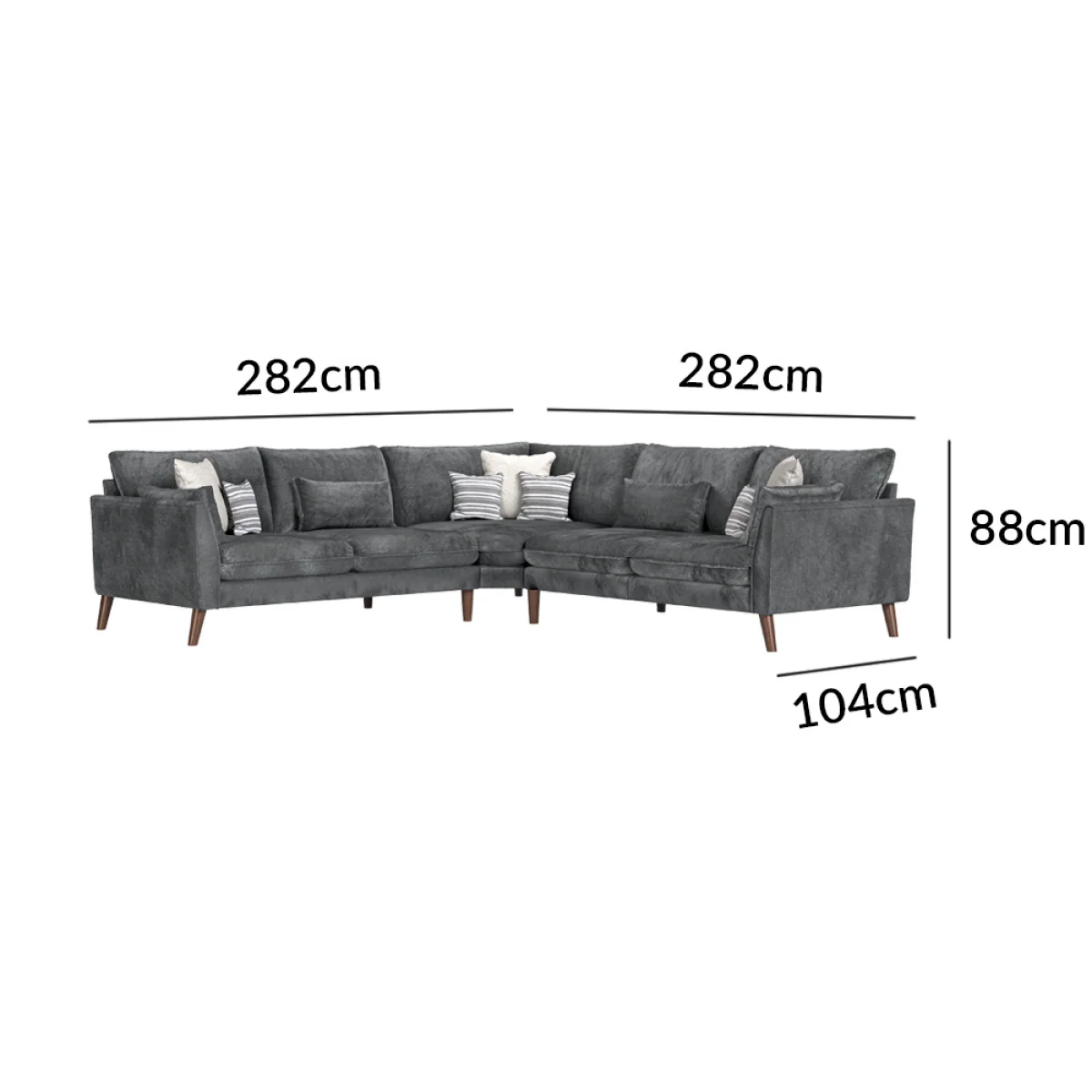 Palermo Graphite Chenille Fabric Corner Sofa – image 12