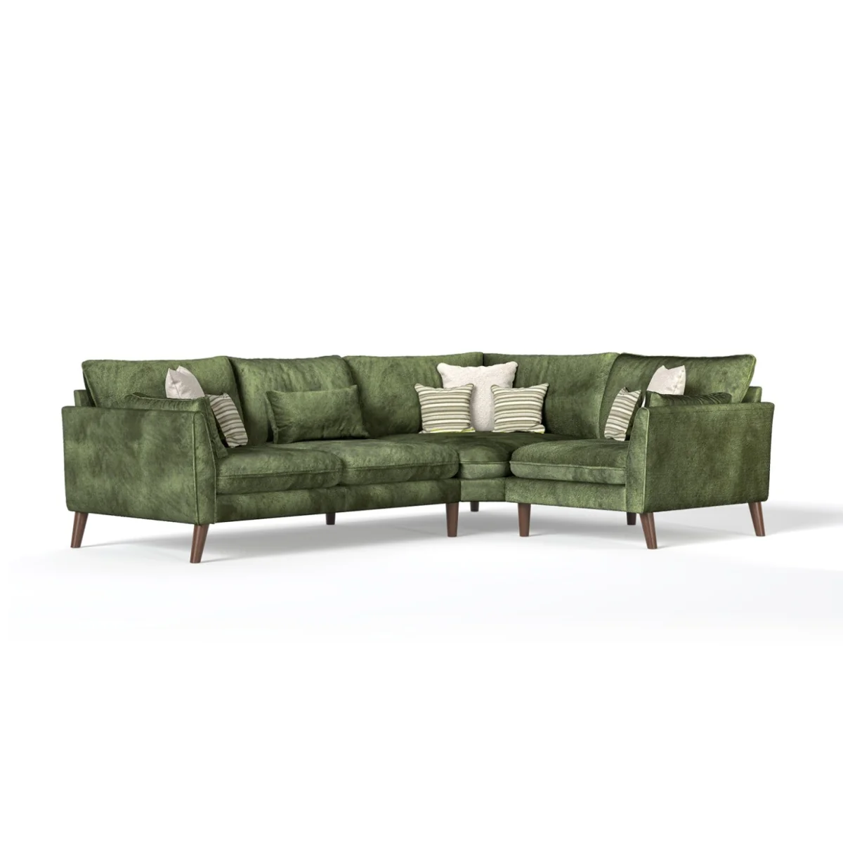 Palermo Olive Green Chenille Fabric Right Hand Facing Corner Sofa – image 2