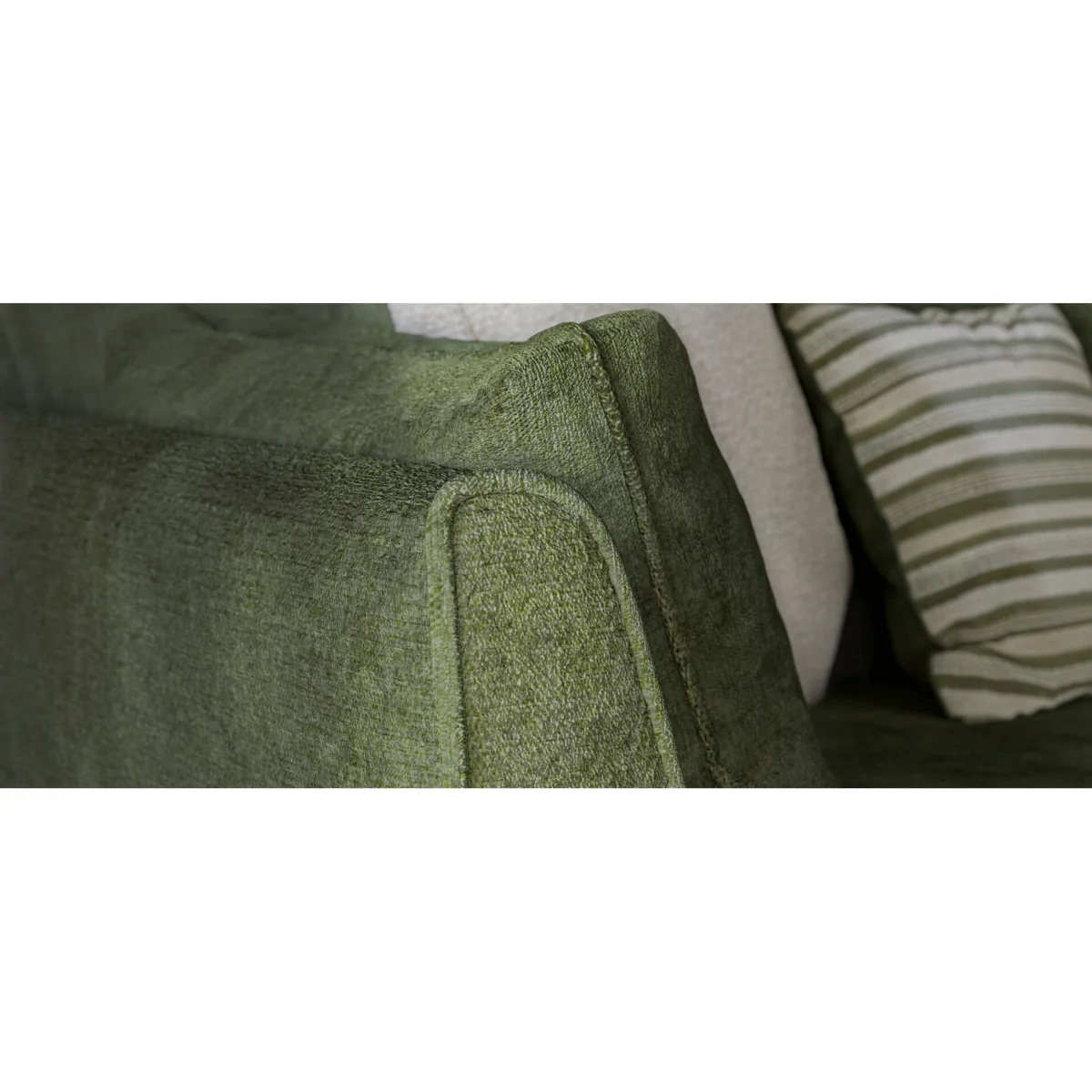Palermo Olive Green Chenille Fabric Right Hand Facing Corner Sofa – image 10