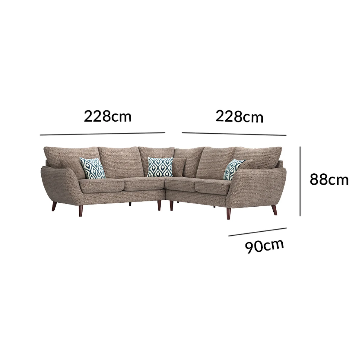 Palma Truffle Chenille Fabric Corner Sofa – image 11