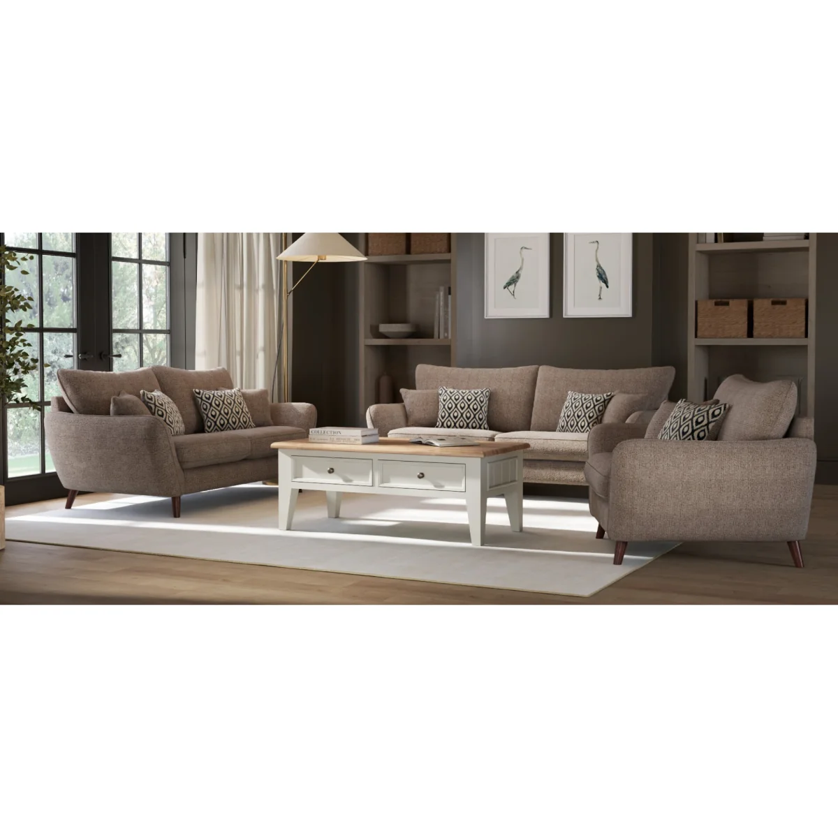 Palma Truffle Chenille Fabric Corner Sofa – image 10
