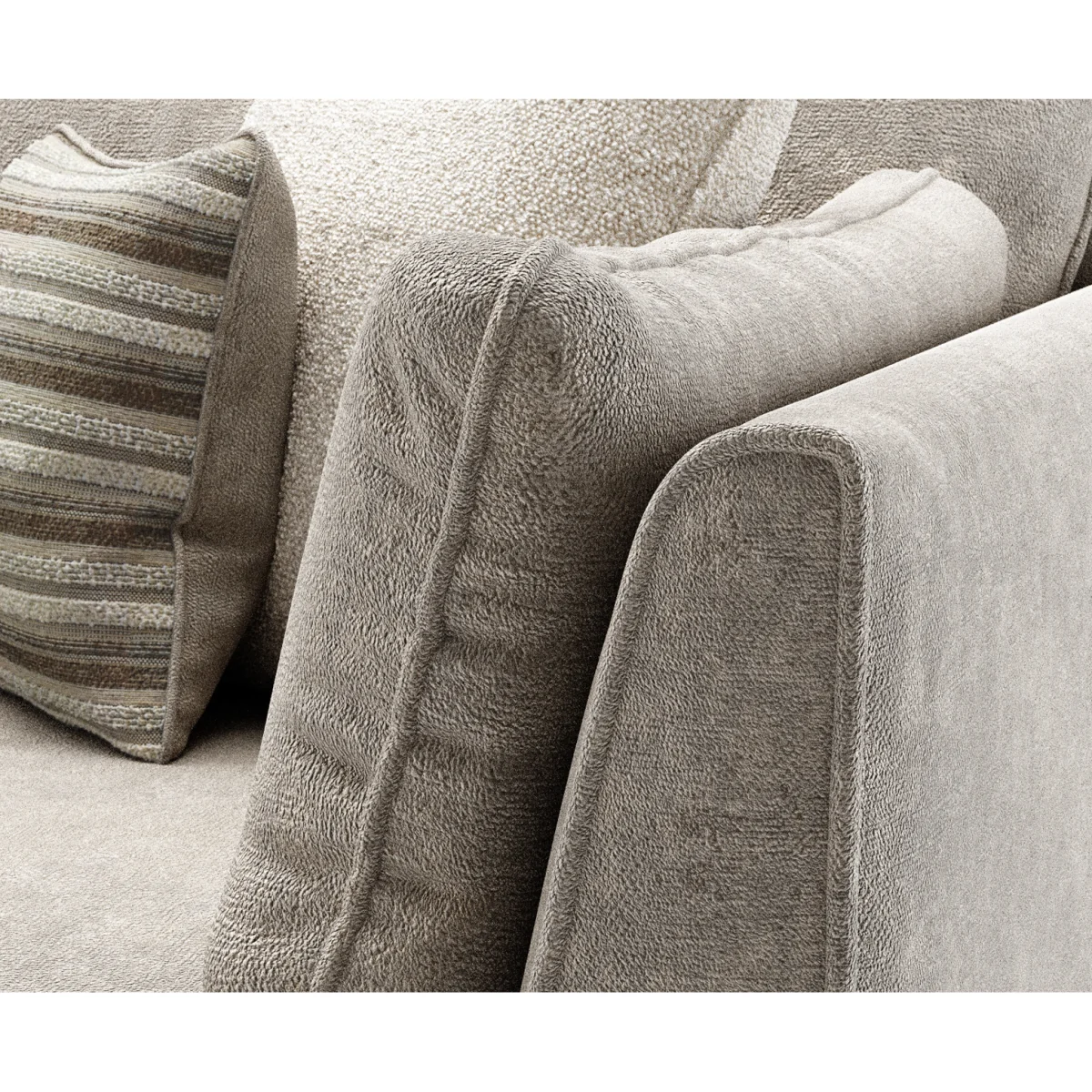 Palermo Truffle Chenille Fabric Right Hand Facing Corner Sofa – image 6