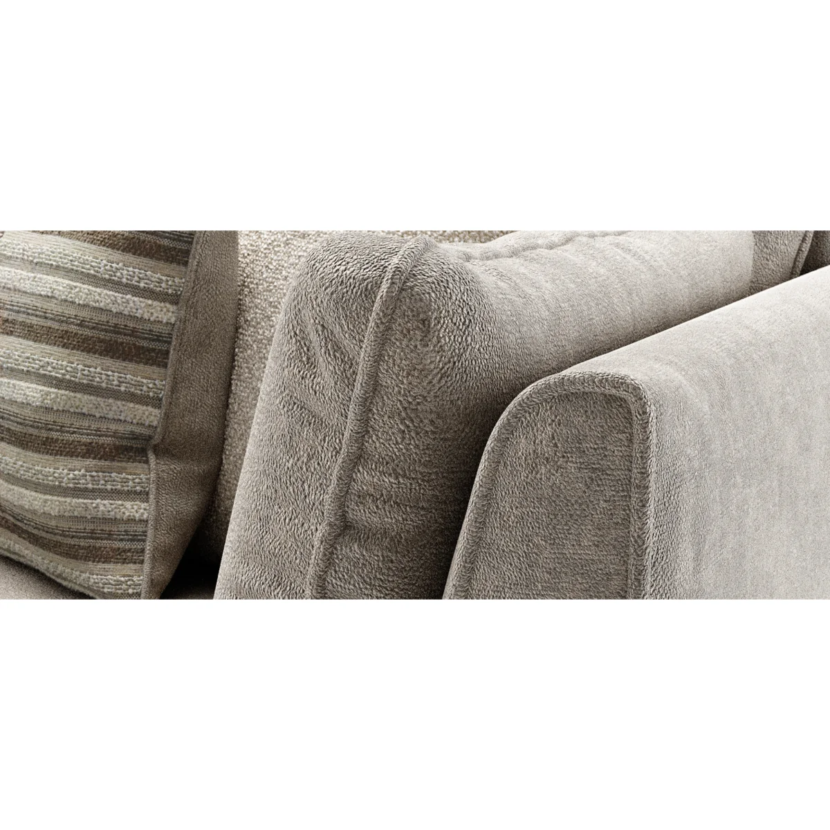 Palermo Truffle Chenille Fabric Right Hand Facing Corner Sofa – image 8