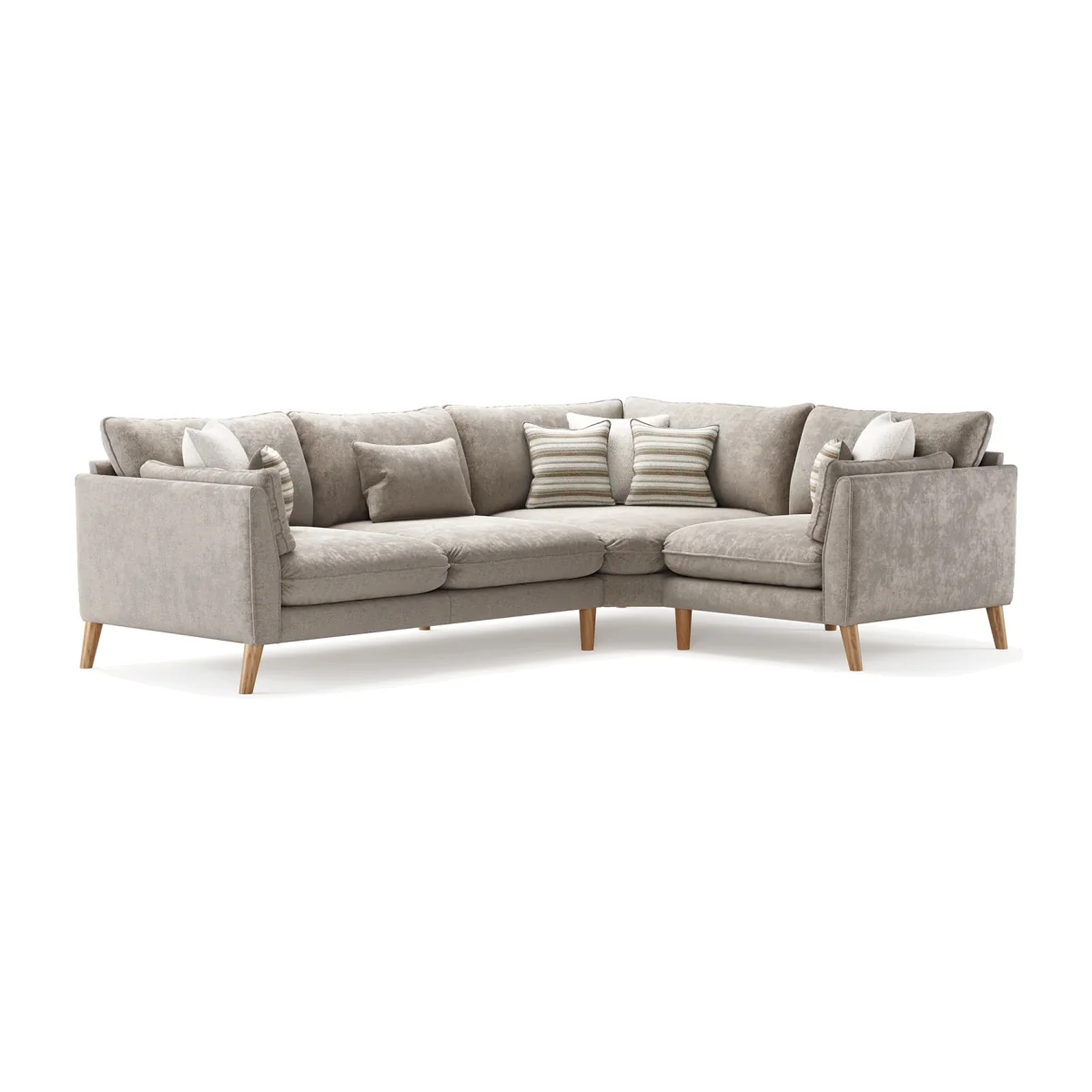 Palermo Truffle Chenille Fabric Right Hand Facing Corner Sofa – image 1