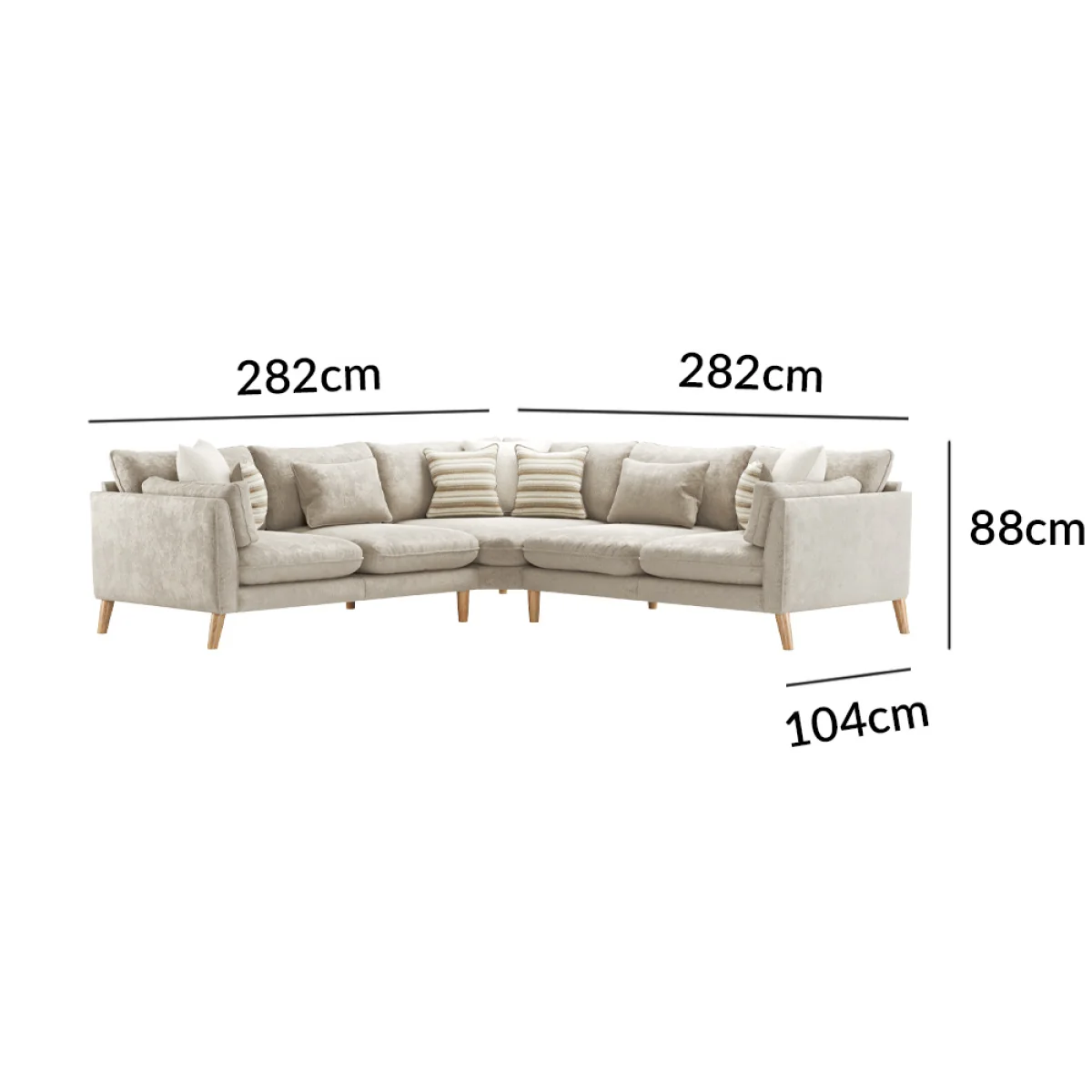Palermo Cream Chenille Fabric Corner Sofa – image 2