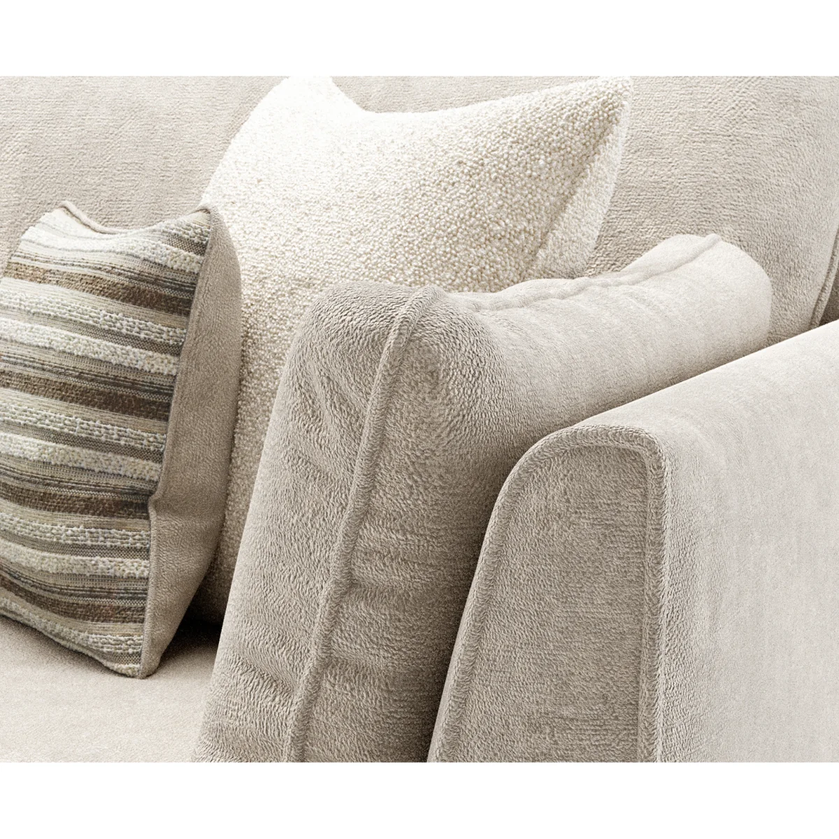 Palermo Cream Chenille Fabric Corner Sofa – image 4