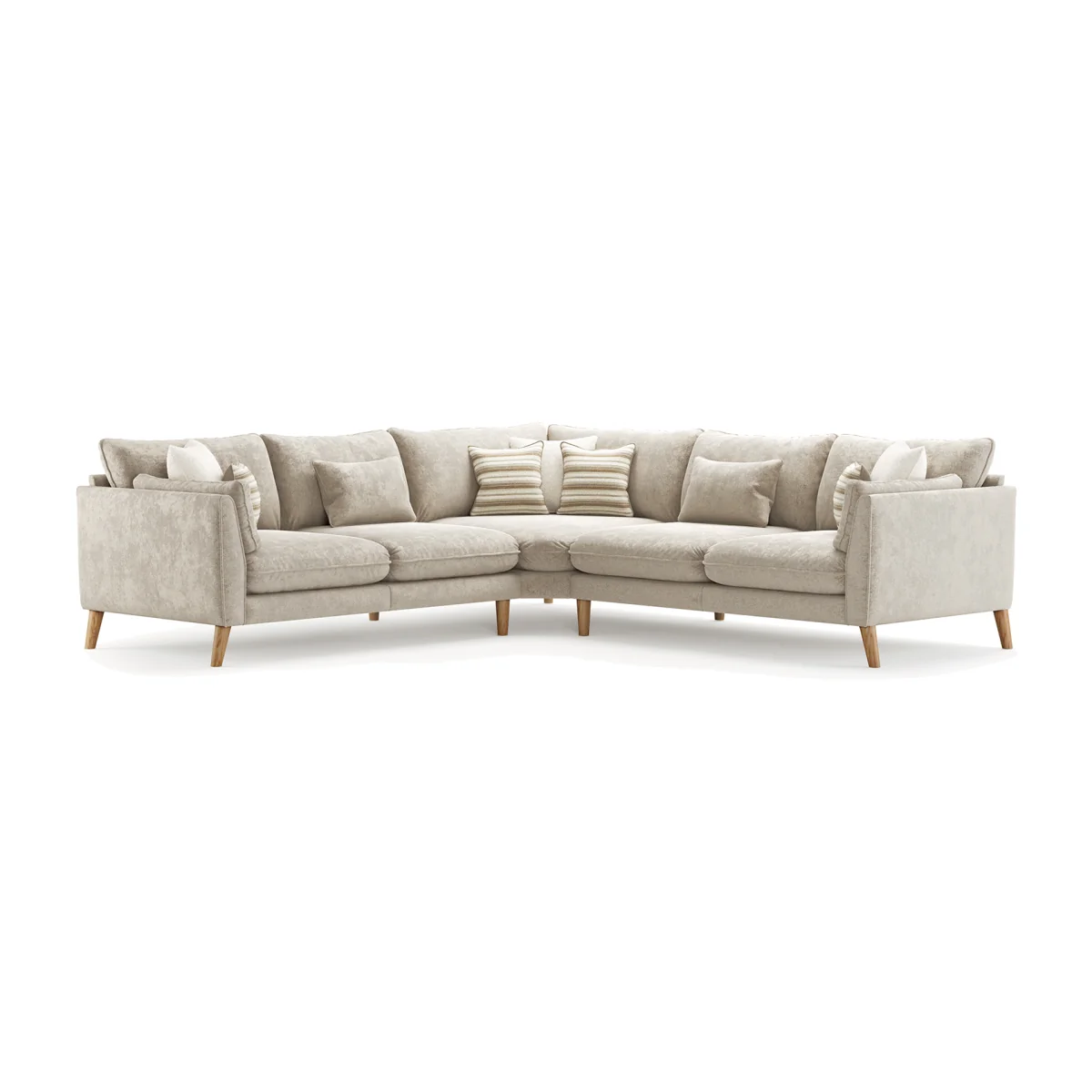 Palermo Cream Chenille Fabric Corner Sofa – image 1