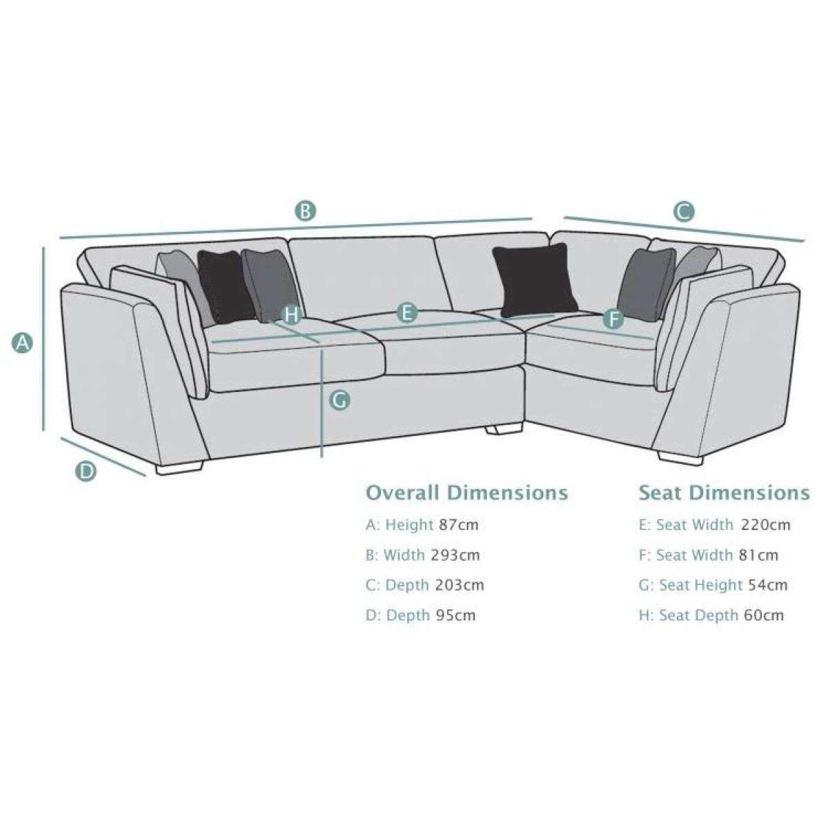 Phoebe 4 Seater Corner Sofa - Fabric Grade D - Right Hand Facing RH2/COR/LH1 – image 12
