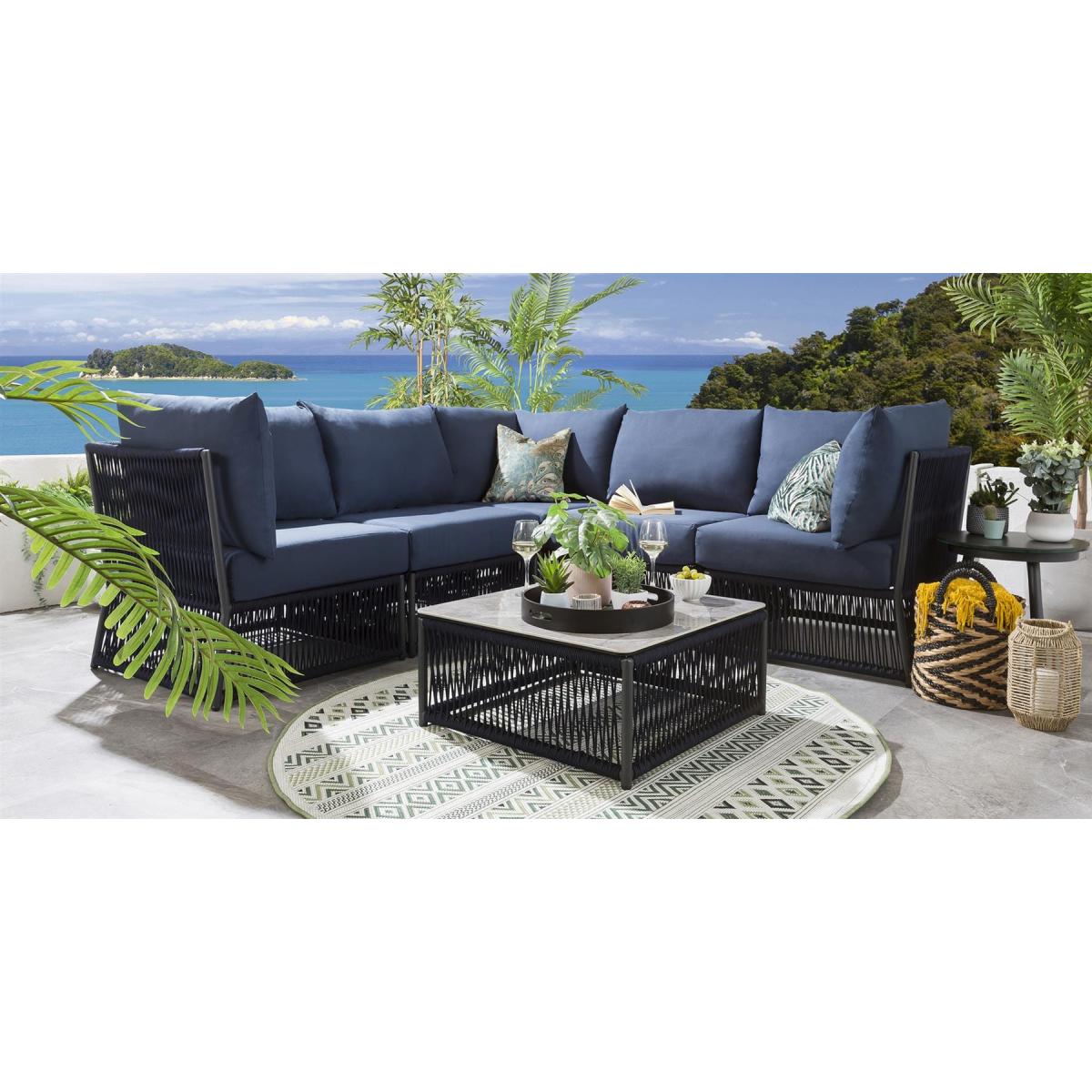 Quatropi Garden Corner Sofa - Luxury Modular Outdoor Sofa Set 6pc Blue – image 11
