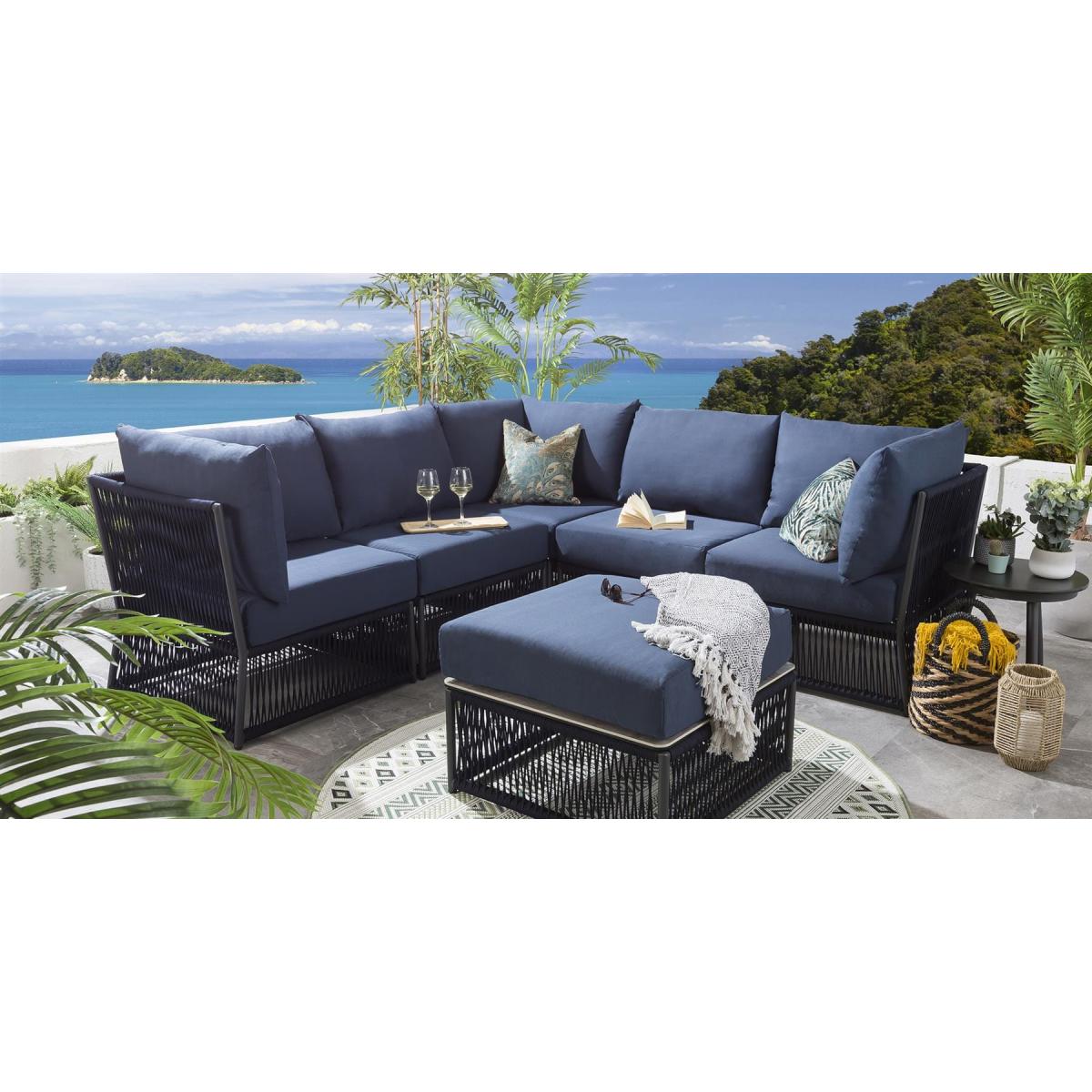 Quatropi Garden Corner Sofa - Luxury Modular Outdoor Sofa Set 6pc Blue – image 3