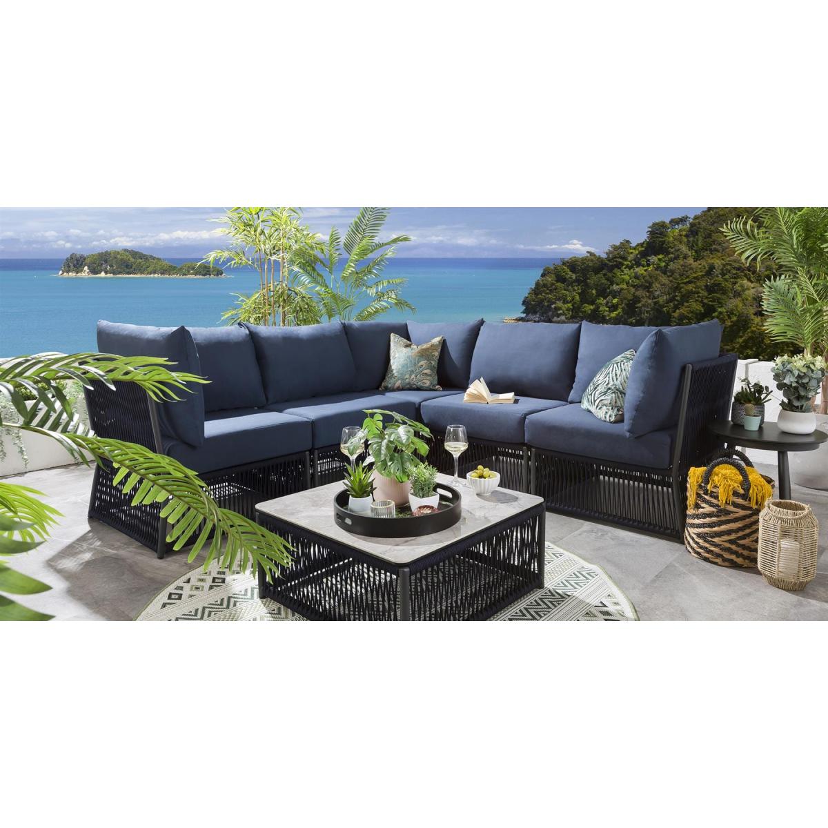 Quatropi Garden Corner Sofa - Luxury Modular Outdoor Sofa Set 6pc Blue – image 4