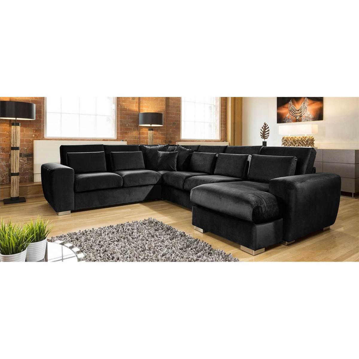 Quatropi Ohio Luxury L Shape Velvet Corner Sofa 6 Seater Chaise 14R – image 4