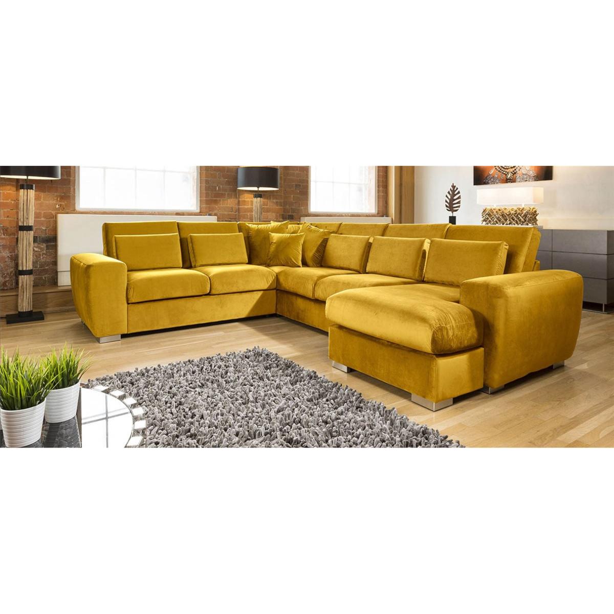 Quatropi Ohio Luxury L Shape Velvet Corner Sofa 6 Seater Chaise 14R – image 5