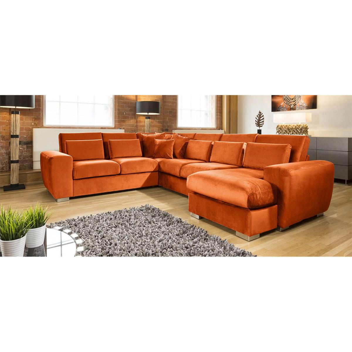 Quatropi Ohio Luxury L Shape Velvet Corner Sofa 6 Seater Chaise 14R – image 6