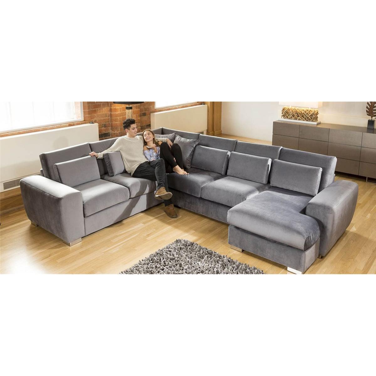 Quatropi Ohio Luxury L Shape Velvet Corner Sofa 6 Seater Chaise 14R – image 8