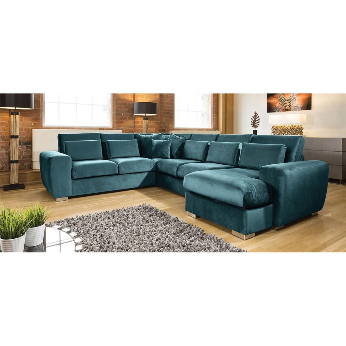 Quatropi Ohio Luxury L Shape Velvet Corner Sofa 6 Seater Chaise 14R – image 10