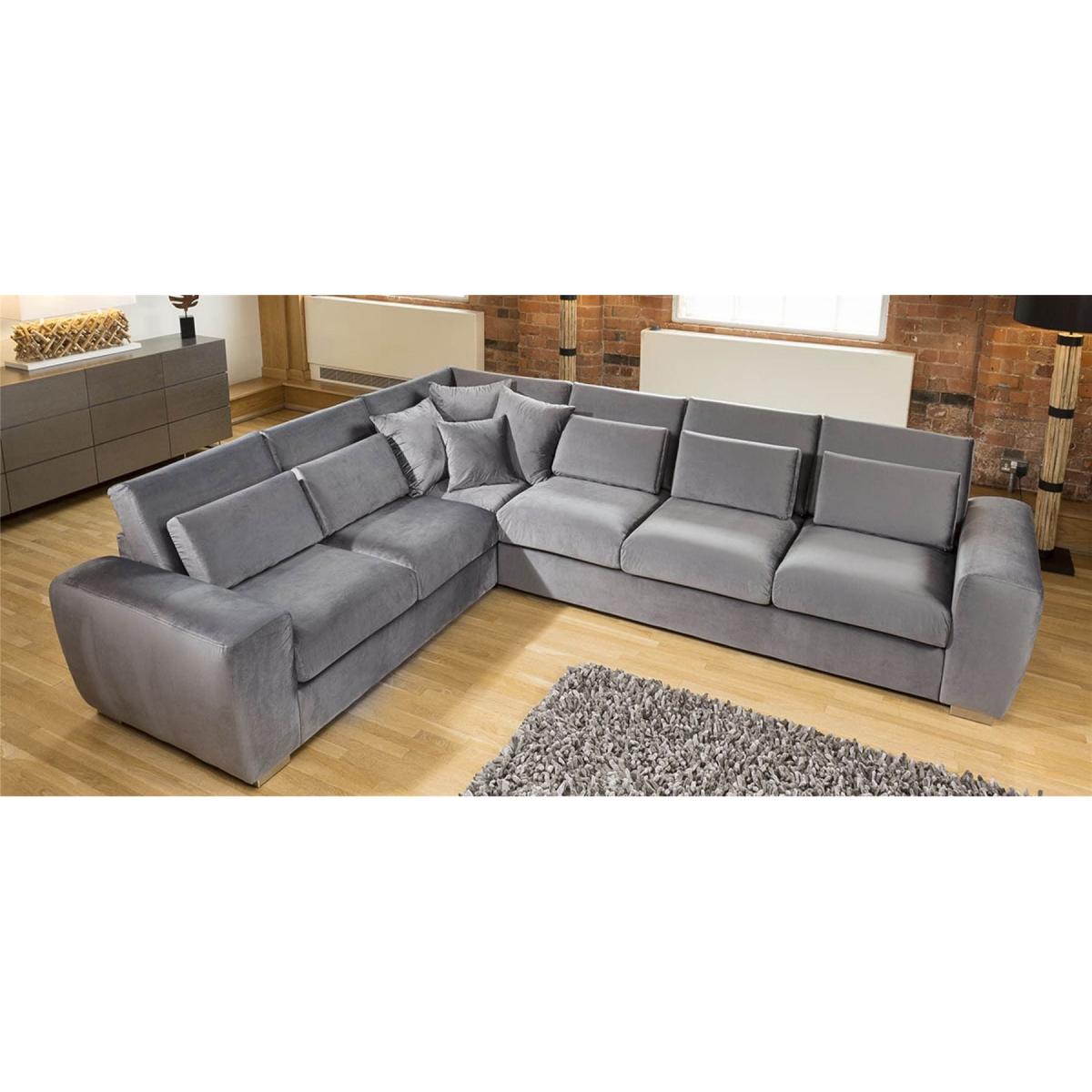 Quatropi Ohio Huge Luxury Comfy Velvet L Shape Corner Sofa 6 Seater 5R – image 3