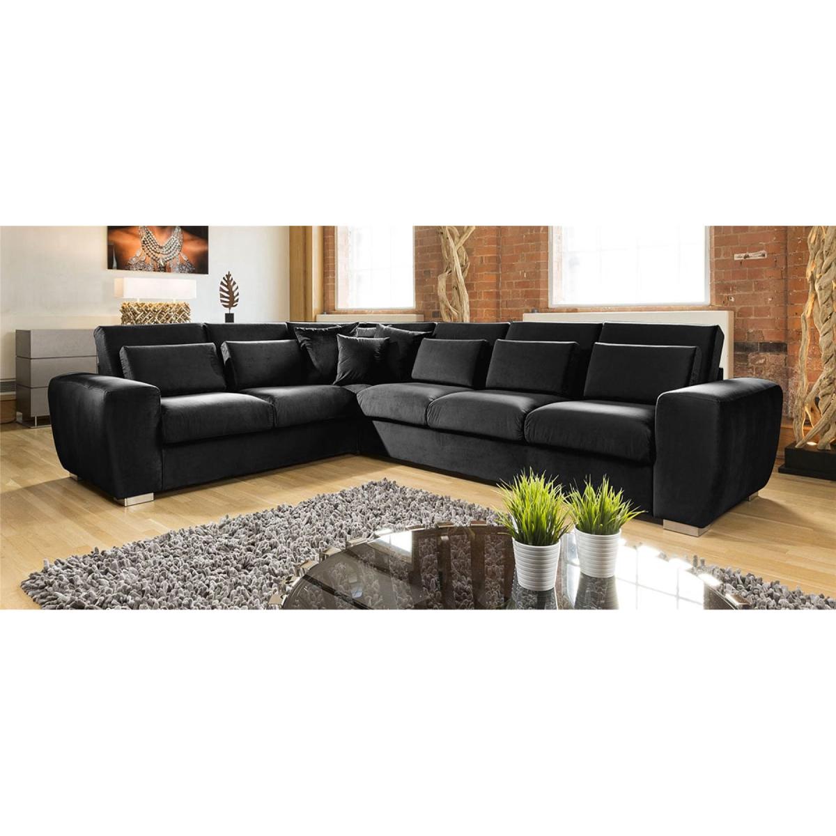 Quatropi Ohio Huge Luxury Comfy Velvet L Shape Corner Sofa 6 Seater 5R – image 4