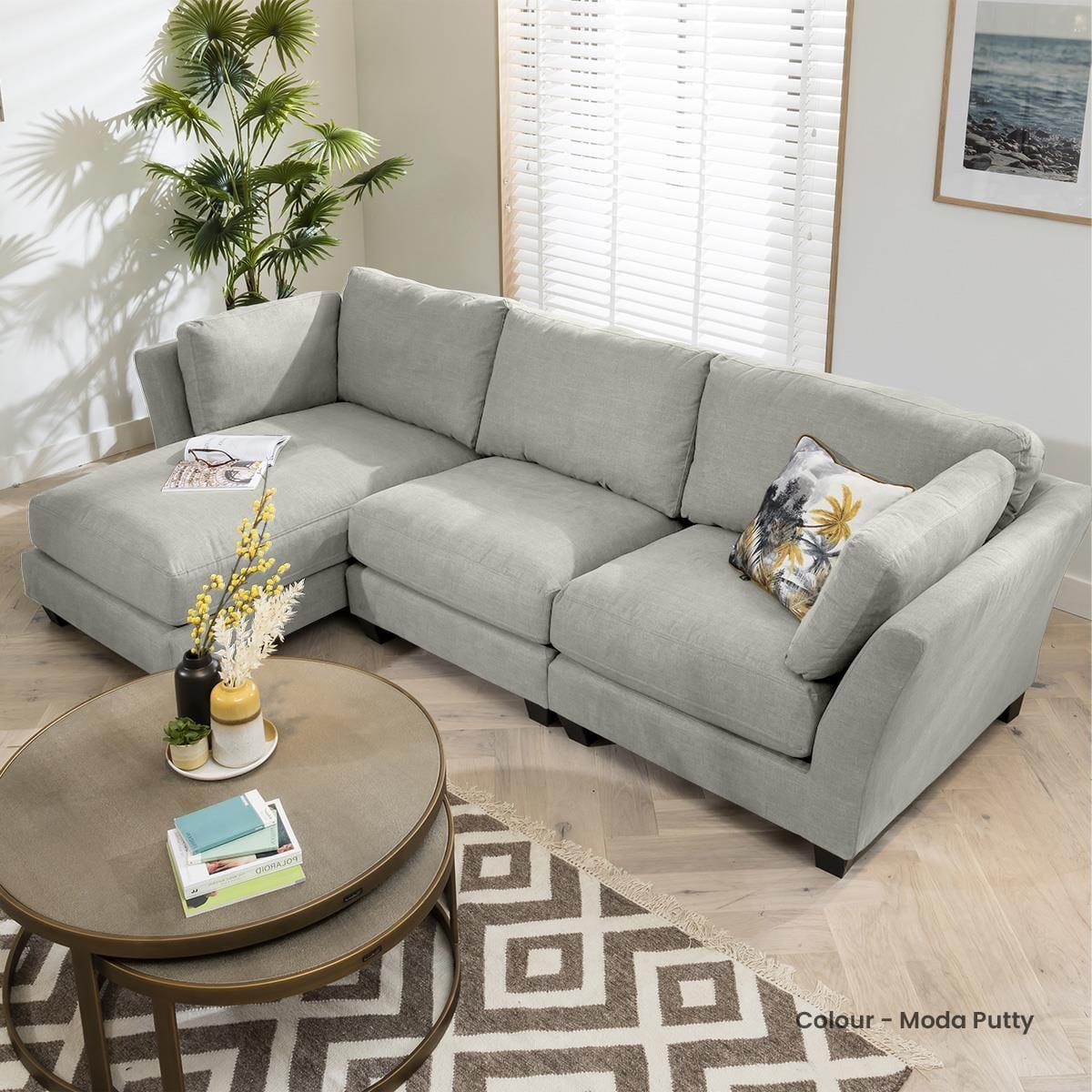 Modern Modular 3 Seater Chaise Sofa 294x162cm Premium Custom Fabric – image 1