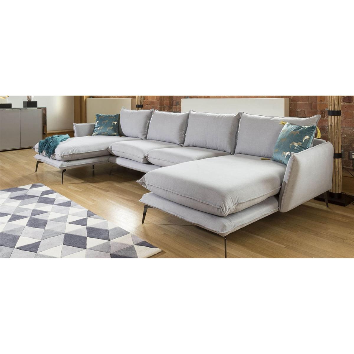 Rachel Super Wide U Shape Modern Modular Sofa Many Fabrics 3.65 x 1.6m – image 2