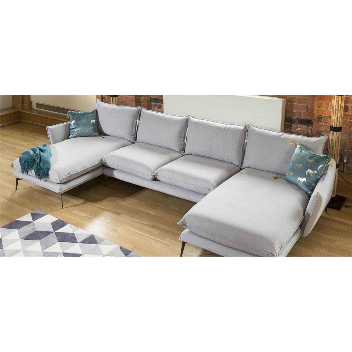 Rachel Super Wide U Shape Modern Modular Sofa Many Fabrics 3.65 x 1.6m – image 3