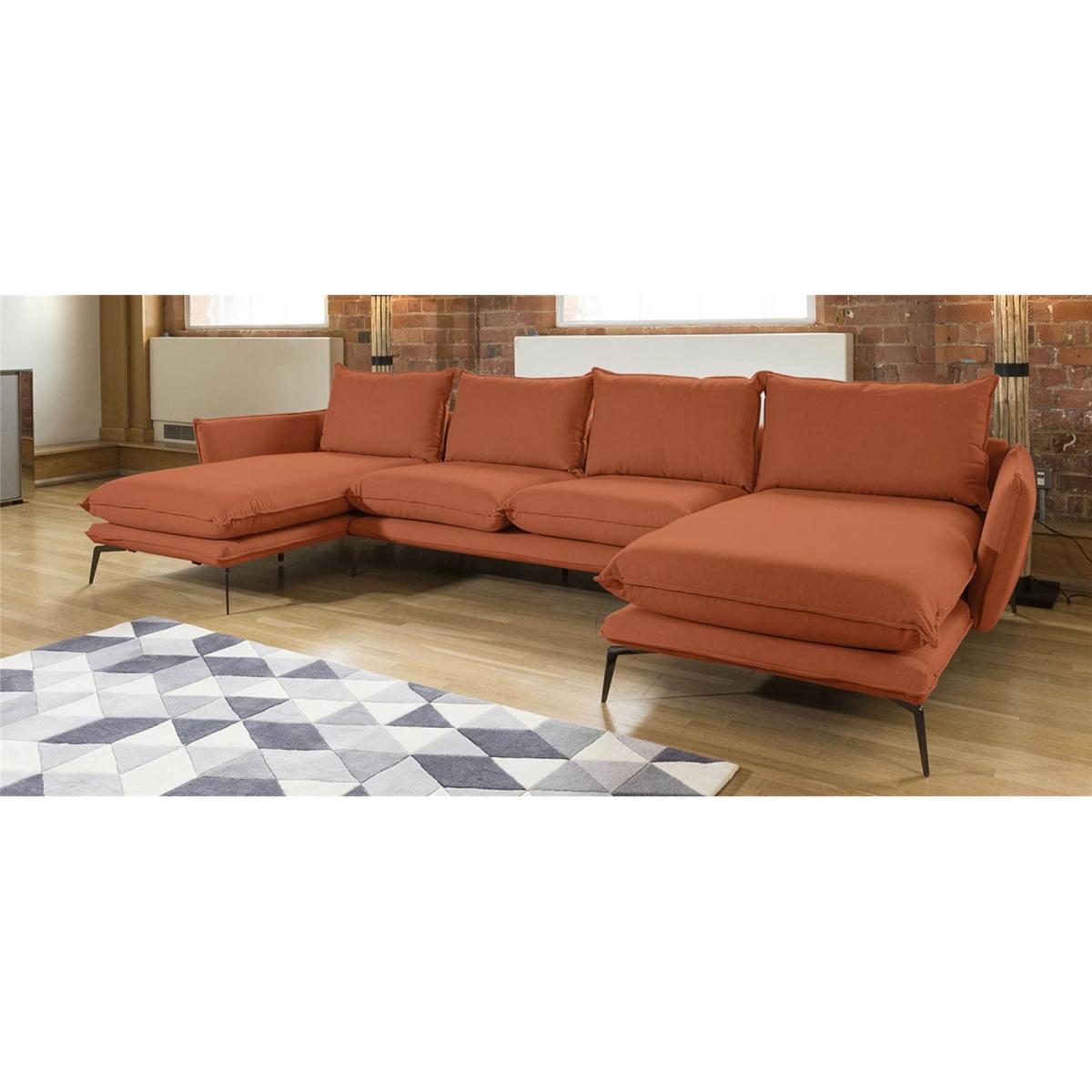 Rachel Super Wide U Shape Modern Modular Sofa Many Fabrics 3.65 x 1.6m – image 4