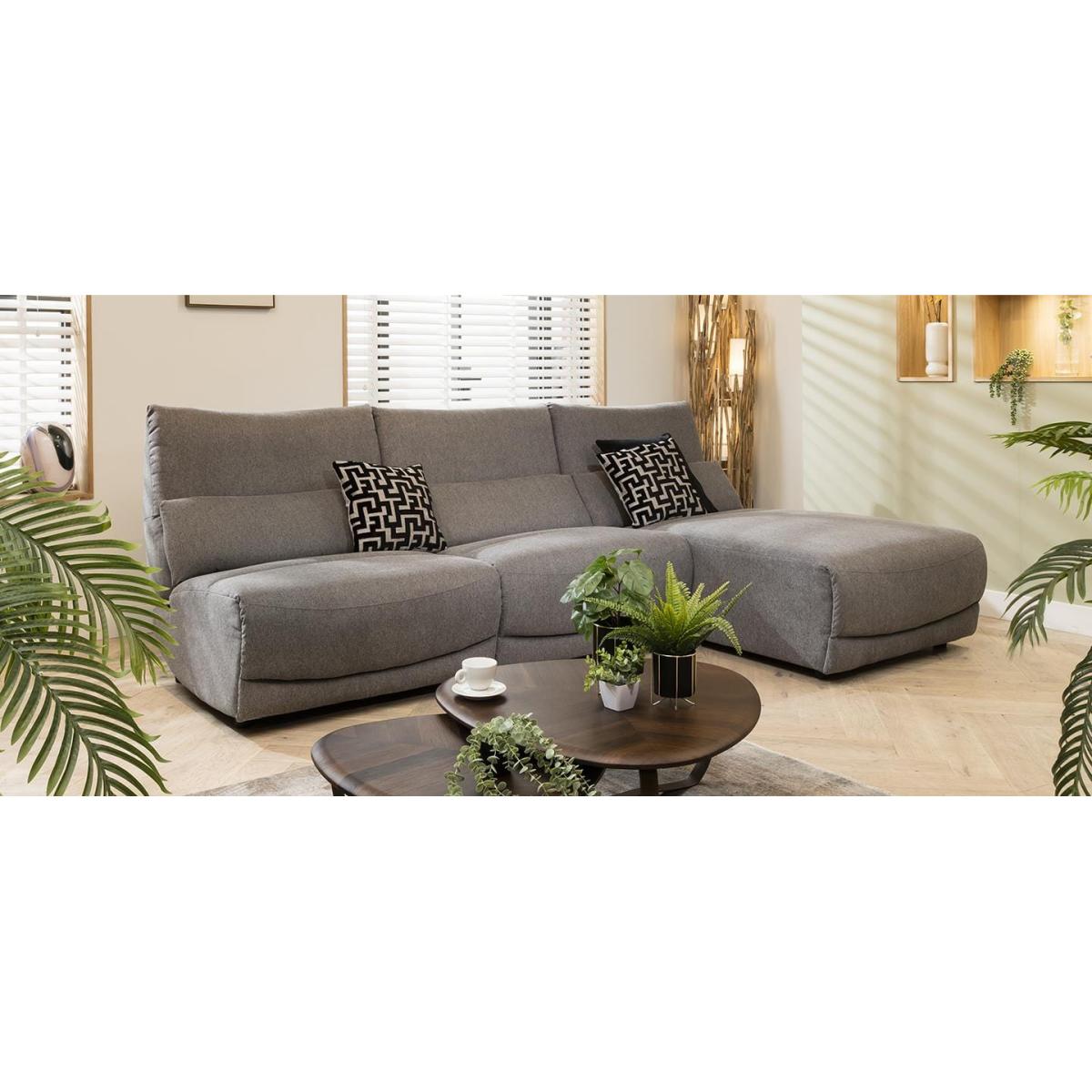 Premium 4 Seater L-Shape Modern Corner Sofa Set Chaise Grey Fabric L1 – image 6