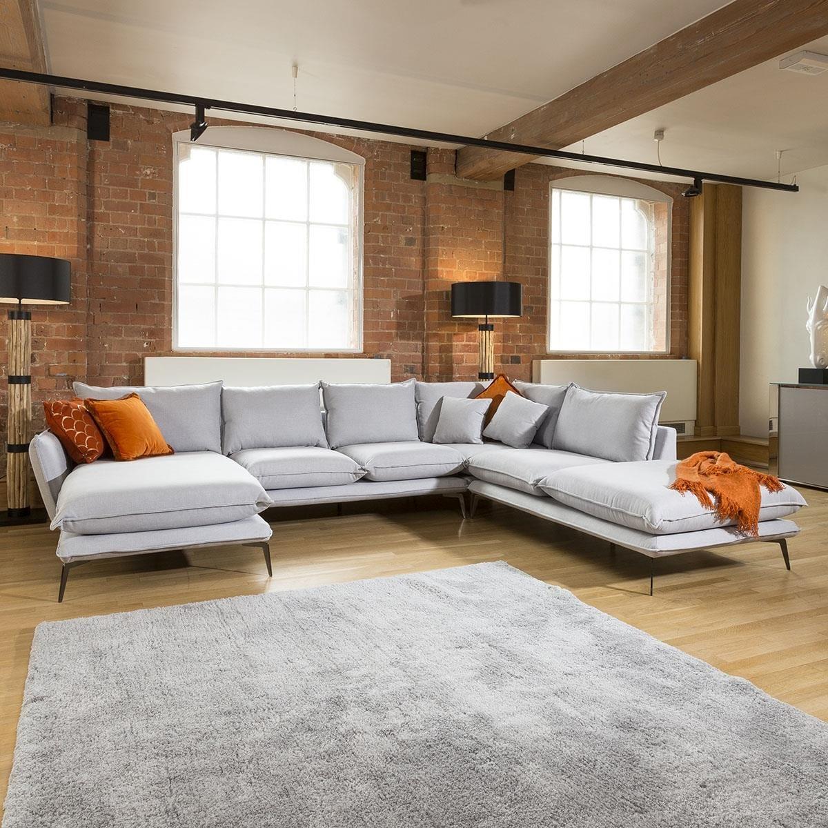 Rachel Huge Modern U Shape Offset Modular Sofa Many Fabrics 3.3 x 2.55m
