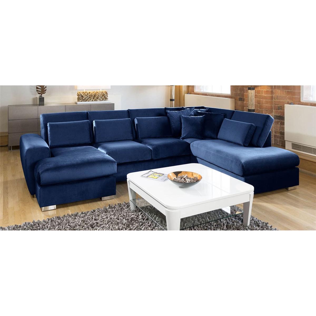 Luxury Corner Sofa Velvet Quatropi Ohio Large 5 Seater L Shaped 33R – image 6