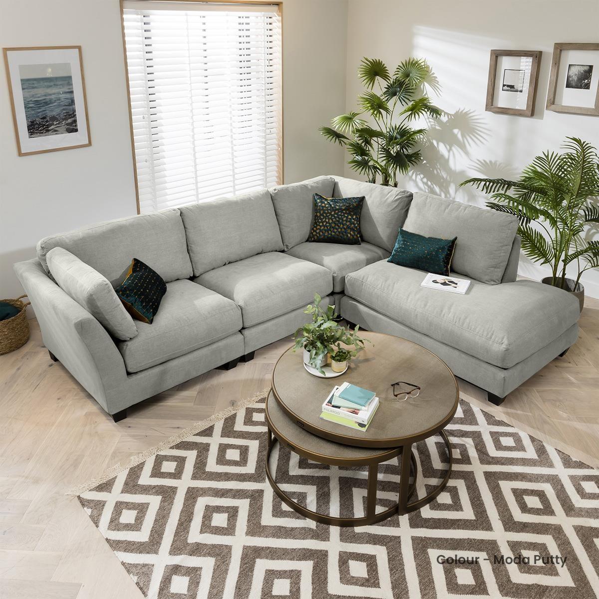 Modern Modular L Shape Sectional Corner Sofa 282x225cm Custom Fabric – image 7