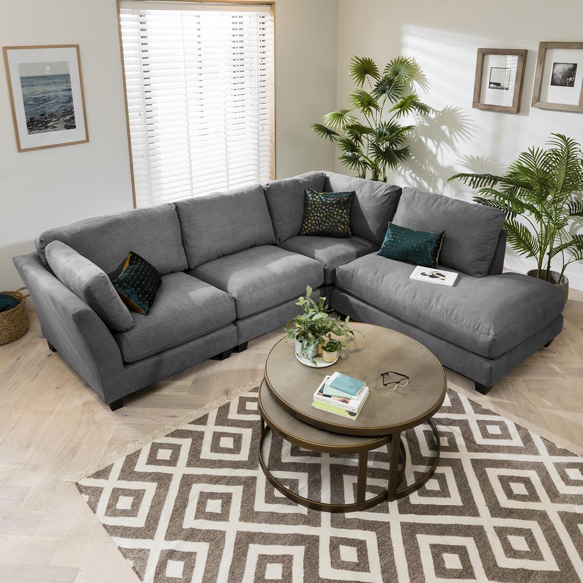 Modern Modular L Shape Sectional Corner Sofa 282x225cm Custom Fabric – image 1