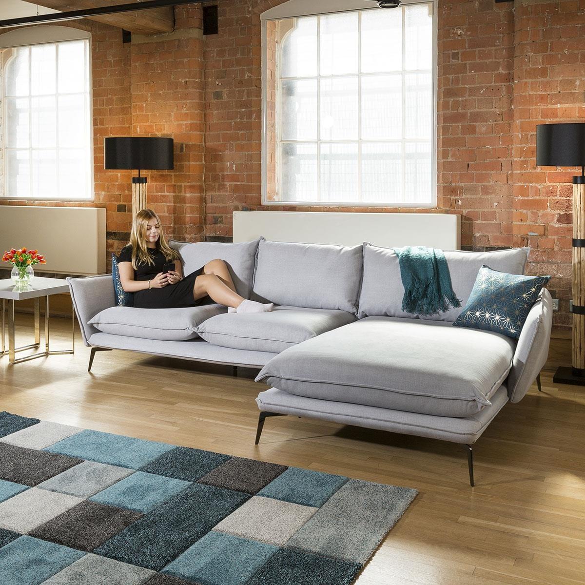 Rachel Extra Wide L Shape Modular Sofa Chaise Many Fabrics 3.0 x 1.8m