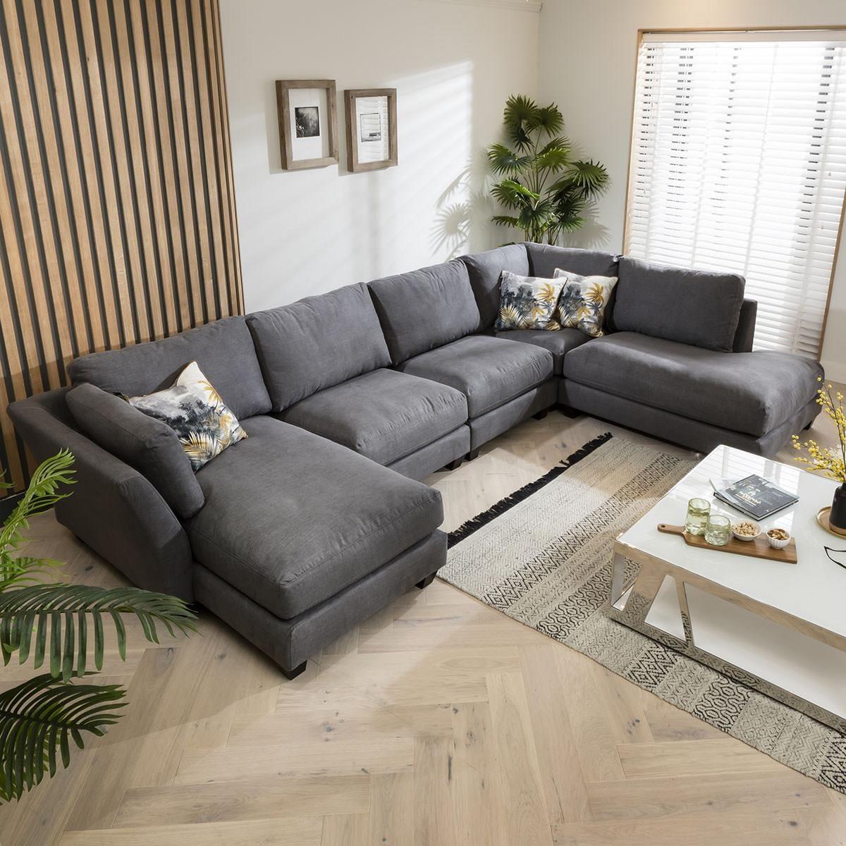 Modern Modular L Shape Sectional Corner Sofa 362x225cm Custom Fabric
