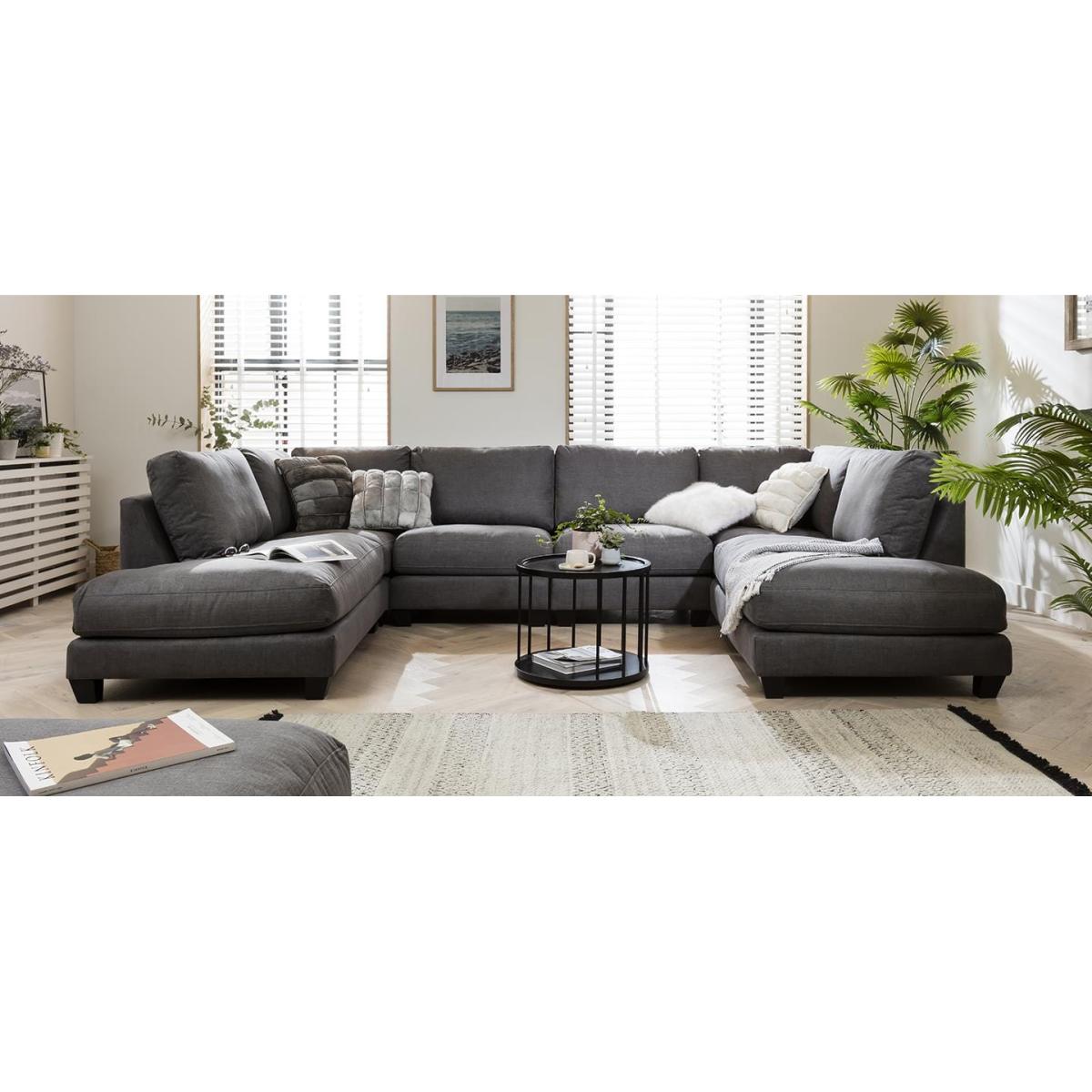 6 Seater Modern Modular U Shape Corner Sofa 350x225cm Custom Fabric – image 4