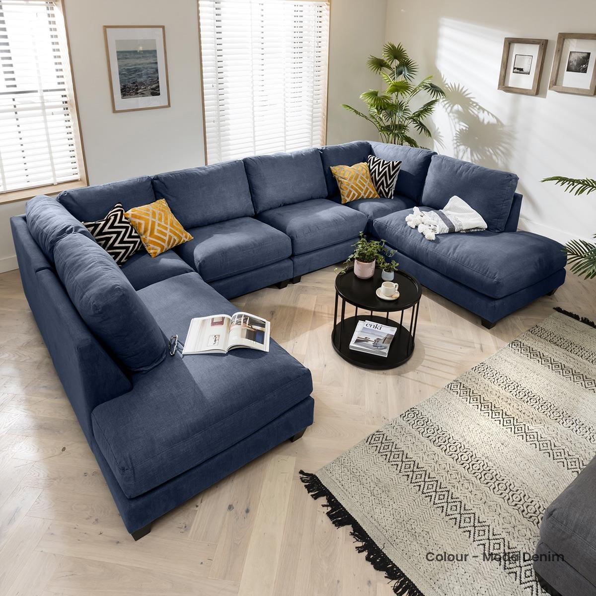 6 Seater Modern Modular U Shape Corner Sofa 350x225cm Custom Fabric – image 8