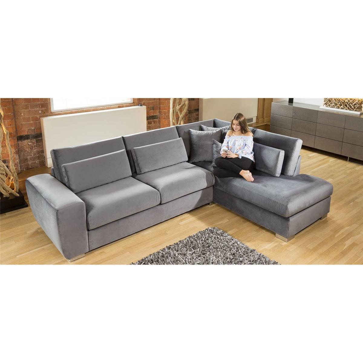 Quatropi Ohio Luxury L Shape Corner Sofa Soft Velvet Made to Order 2R – image 2