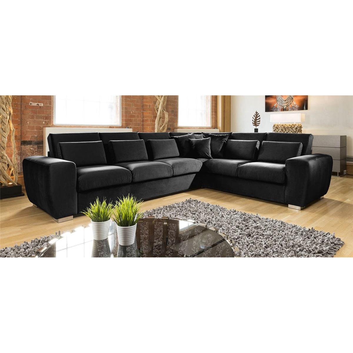 Quatropi Ohio Large Luxury L Shape Velvet Corner Sofa 6 Seater 5L – image 4