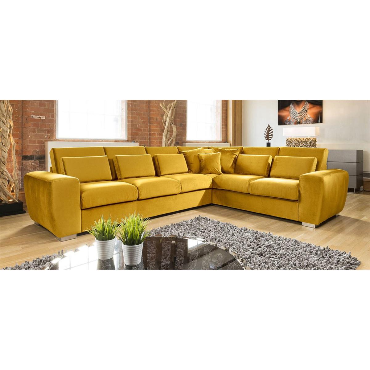 Quatropi Ohio Large Luxury L Shape Velvet Corner Sofa 6 Seater 5L – image 7