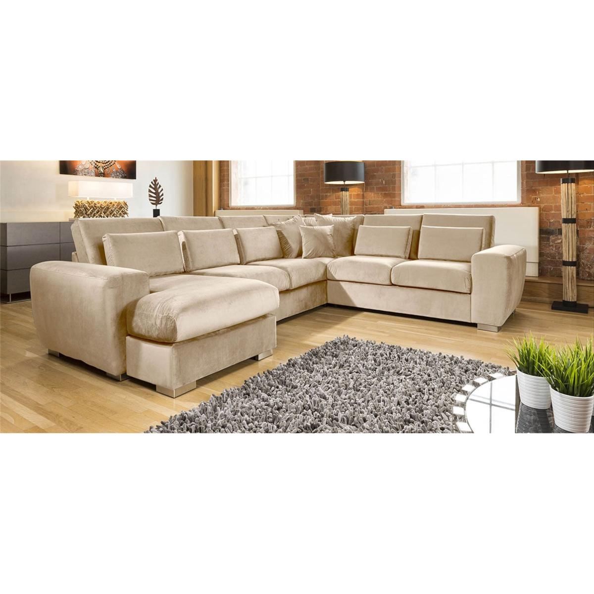 Quatropi Ohio Luxury L Shape Velvet Corner Sofa 6 Seater Chaise 14L – image 4