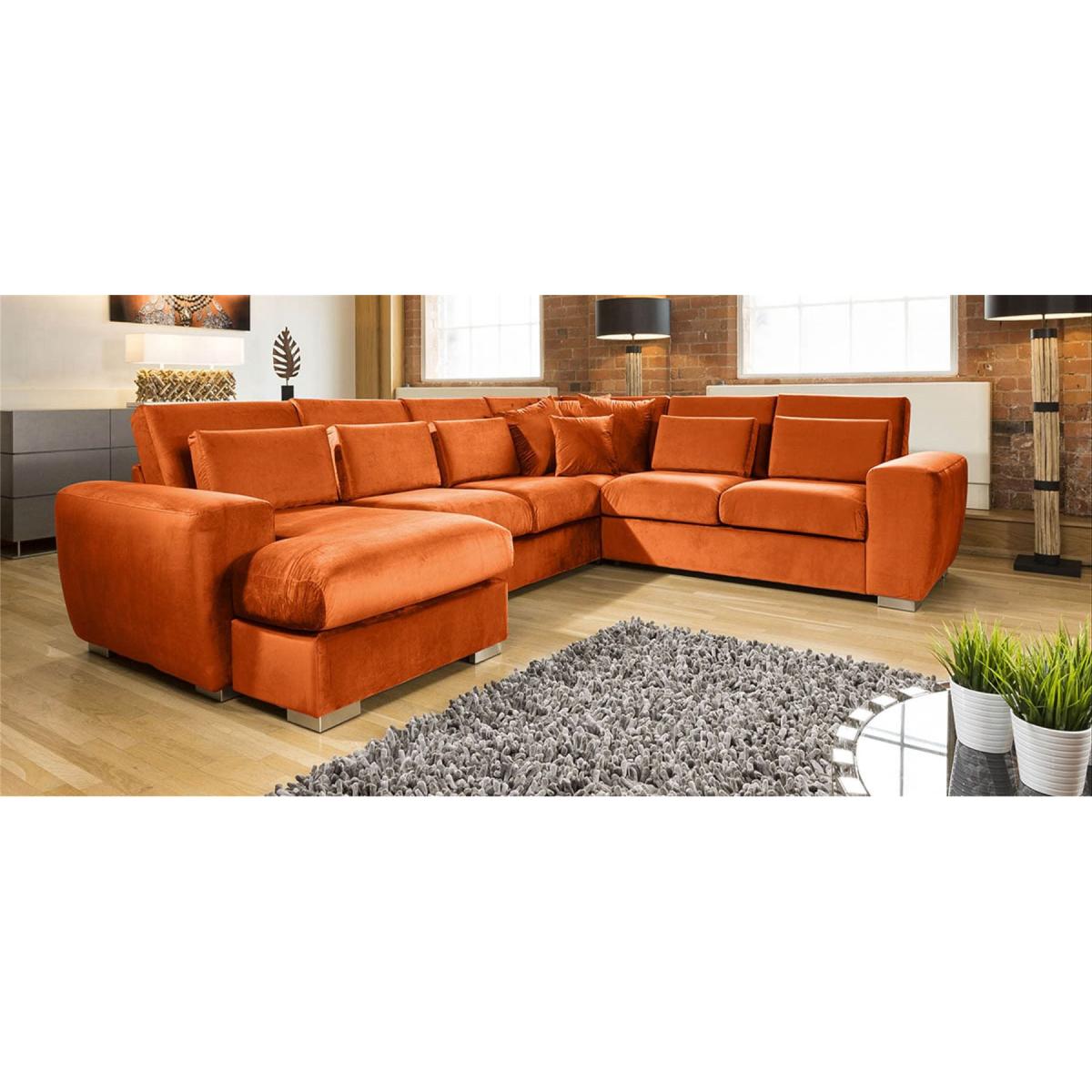 Quatropi Ohio Luxury L Shape Velvet Corner Sofa 6 Seater Chaise 14L – image 5