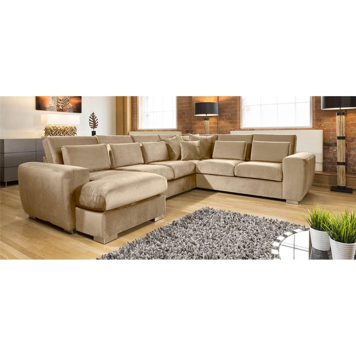Quatropi Ohio Luxury L Shape Velvet Corner Sofa 6 Seater Chaise 14L – image 6