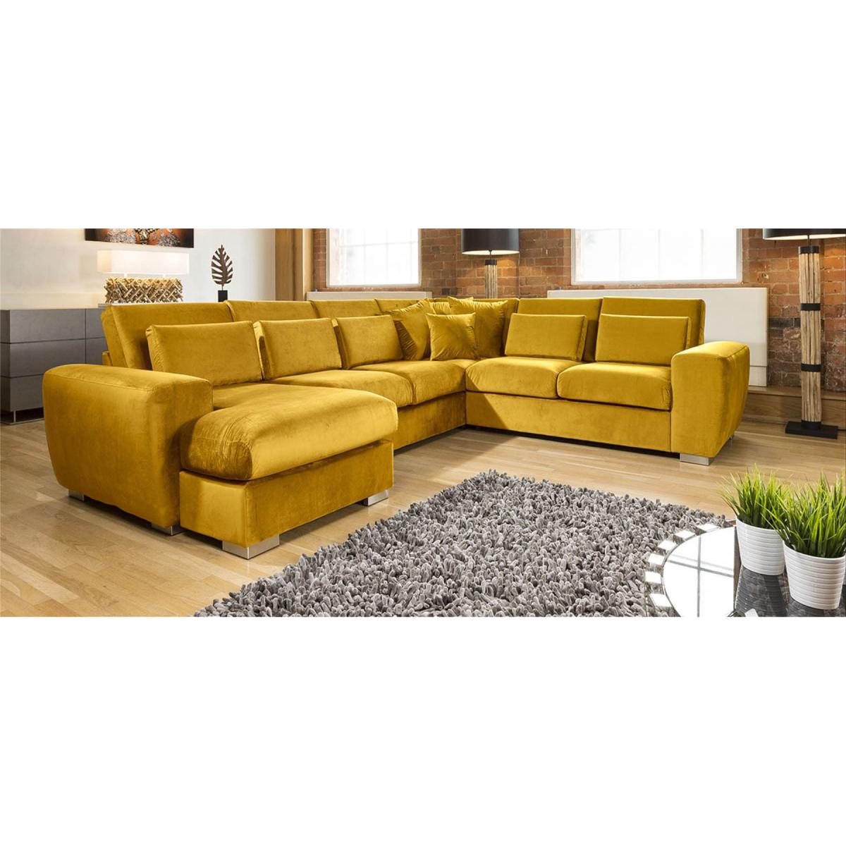 Quatropi Ohio Luxury L Shape Velvet Corner Sofa 6 Seater Chaise 14L – image 7