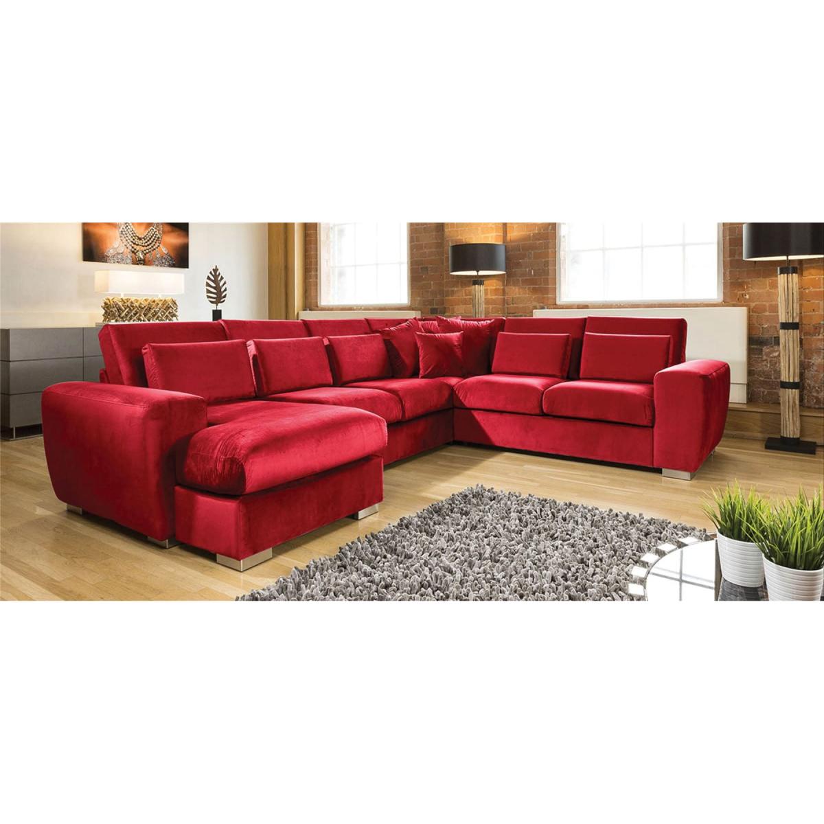 Quatropi Ohio Luxury L Shape Velvet Corner Sofa 6 Seater Chaise 14L – image 8