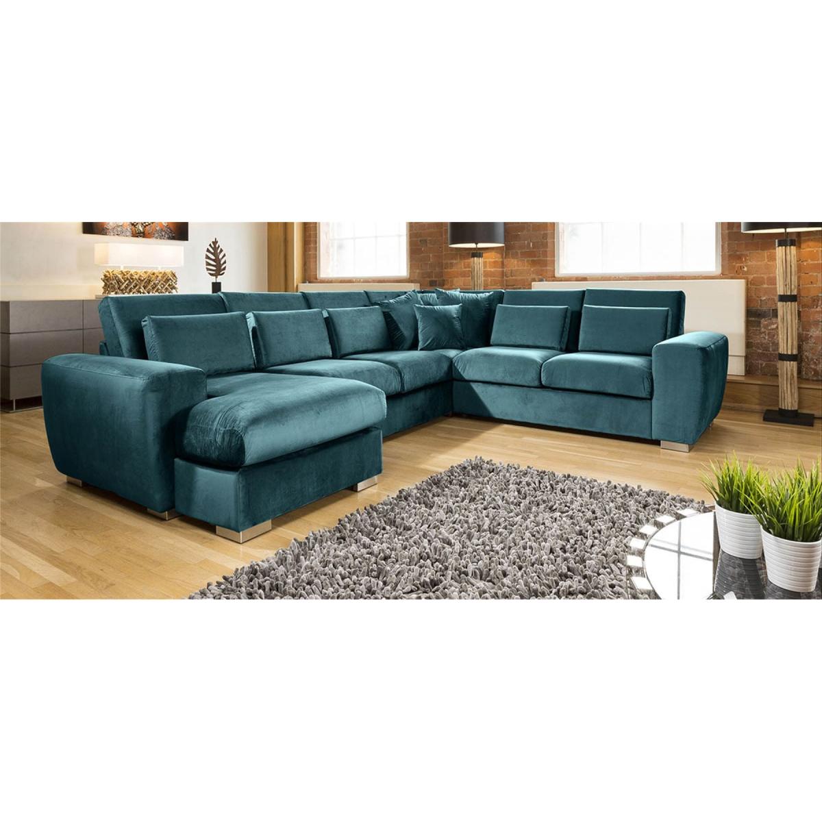 Quatropi Ohio Luxury L Shape Velvet Corner Sofa 6 Seater Chaise 14L – image 10